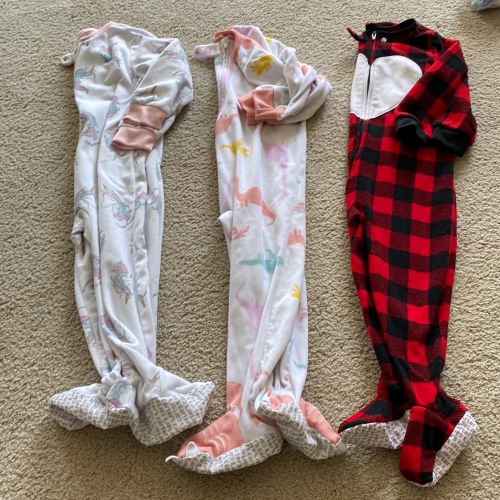 3t footed pajamas
